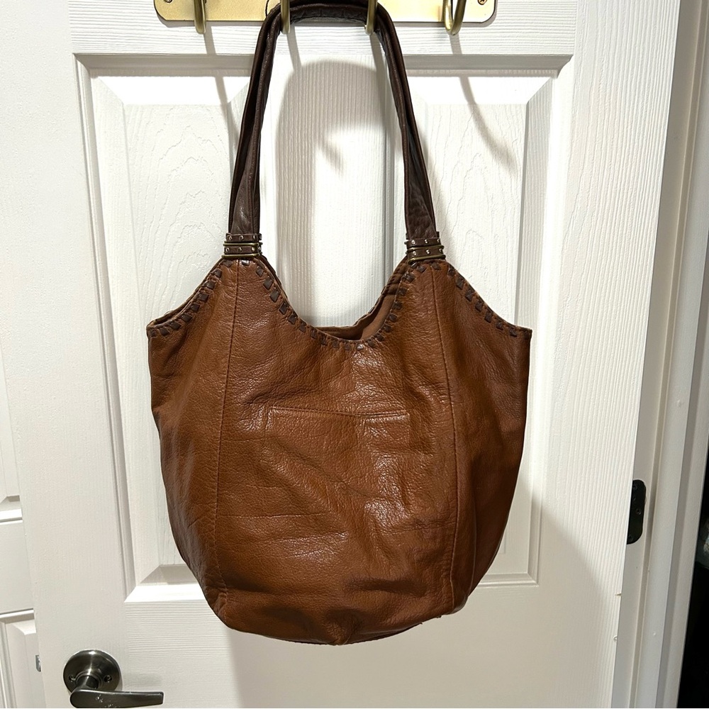 The Sak Brown Hobo Bag with Black Accents - Picture 4 of 13